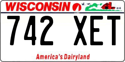 WI license plate 742XET