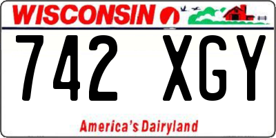 WI license plate 742XGY