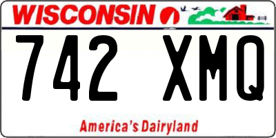 WI license plate 742XMQ