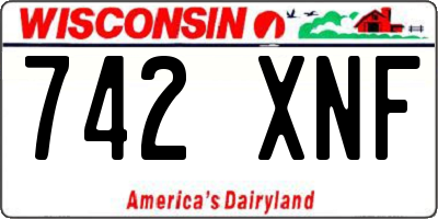 WI license plate 742XNF