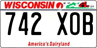WI license plate 742XOB