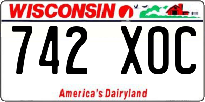 WI license plate 742XOC