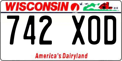 WI license plate 742XOD