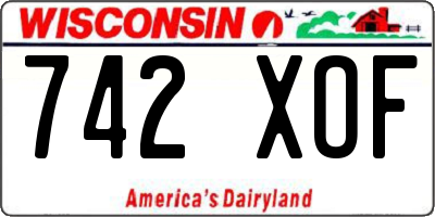 WI license plate 742XOF
