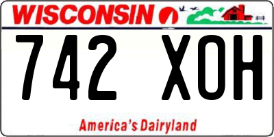 WI license plate 742XOH