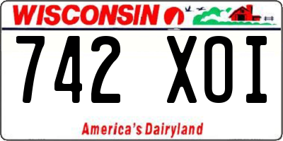 WI license plate 742XOI