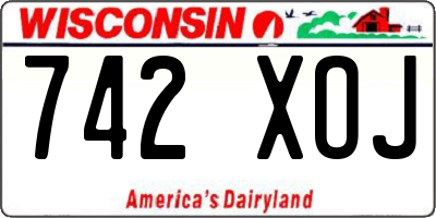 WI license plate 742XOJ