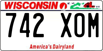 WI license plate 742XOM