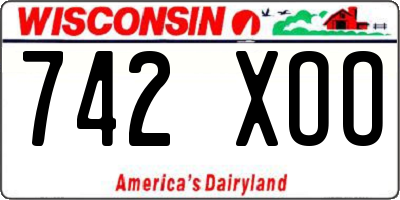 WI license plate 742XOO