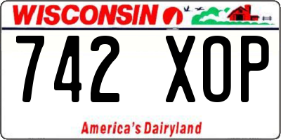 WI license plate 742XOP