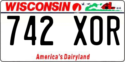 WI license plate 742XOR