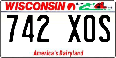 WI license plate 742XOS