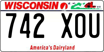 WI license plate 742XOU