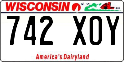 WI license plate 742XOY