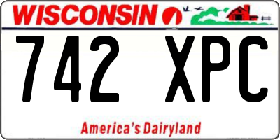 WI license plate 742XPC