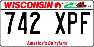WI license plate 742XPF