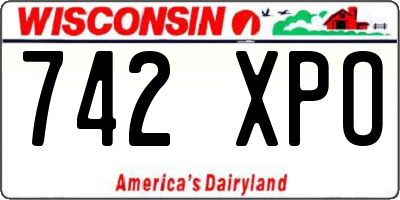 WI license plate 742XPO