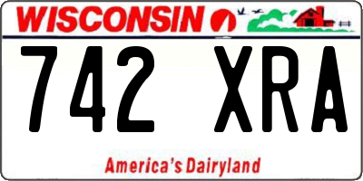 WI license plate 742XRA