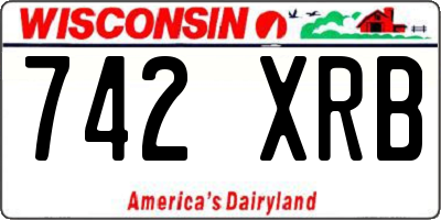 WI license plate 742XRB