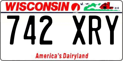 WI license plate 742XRY