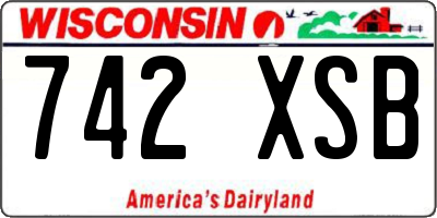 WI license plate 742XSB