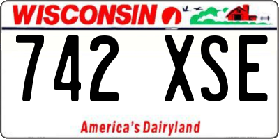 WI license plate 742XSE