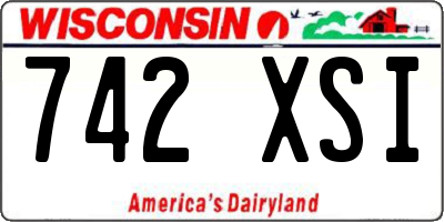 WI license plate 742XSI