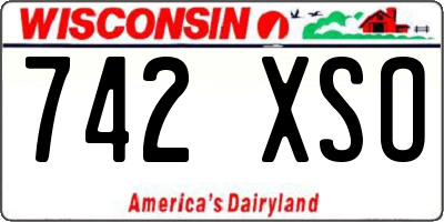 WI license plate 742XSO