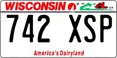 WI license plate 742XSP