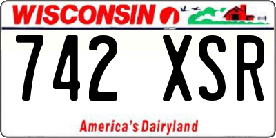 WI license plate 742XSR