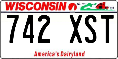 WI license plate 742XST