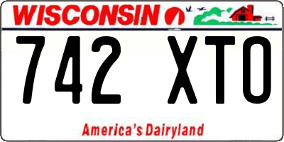 WI license plate 742XTO