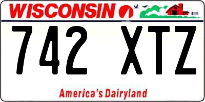 WI license plate 742XTZ