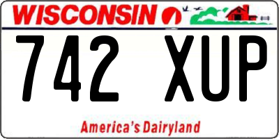 WI license plate 742XUP