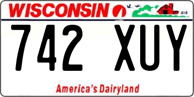 WI license plate 742XUY