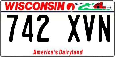 WI license plate 742XVN