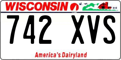 WI license plate 742XVS