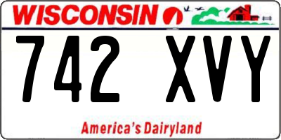WI license plate 742XVY