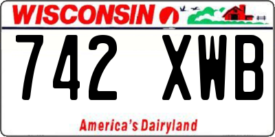 WI license plate 742XWB