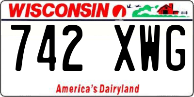 WI license plate 742XWG
