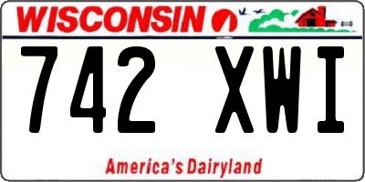WI license plate 742XWI