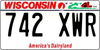 WI license plate 742XWR