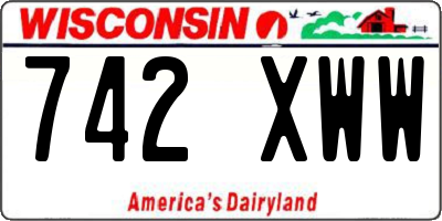 WI license plate 742XWW