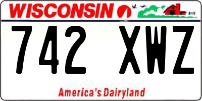 WI license plate 742XWZ