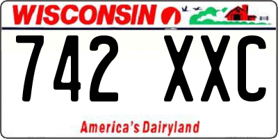 WI license plate 742XXC