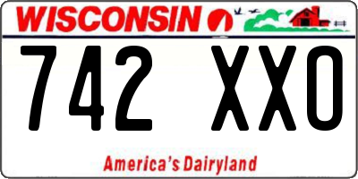 WI license plate 742XXO