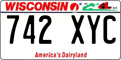 WI license plate 742XYC