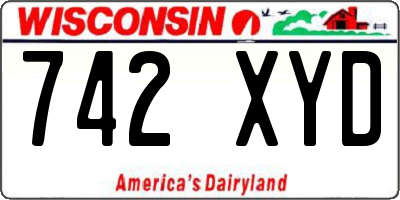 WI license plate 742XYD