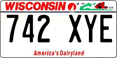 WI license plate 742XYE