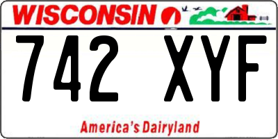 WI license plate 742XYF